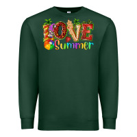 Sports Green love summer with strawberry Premium Sweatshirt - texasbilliewilder
