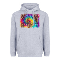 Heather Grey leopard tie dye background Heavyweight Hoodie - Zillion Design Studio