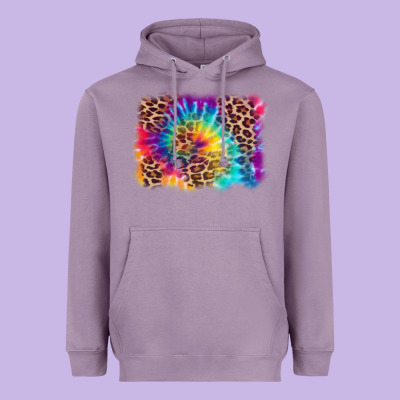 Leopard Tie Dye Background Heavyweight Hoodie Designed By Zillion Design Studio
