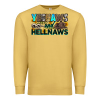 Antique Gold yeehaws and hellnaws Premium Sweatshirt - Zillion Design Studio