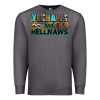 Charcoal Heather yeehaws and hellnaws Premium Sweatshirt - Zillion Design Studio