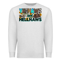 Oatmeal Heather yeehaws and hellnaws Premium Sweatshirt - Zillion Design Studio