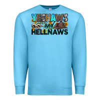 Ocean Blue yeehaws and hellnaws Premium Sweatshirt - Zillion Design Studio