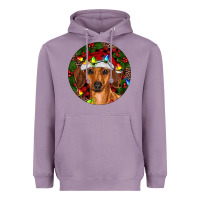 Lavender Christmas Dachshund Heavyweight Hoodie - RanaPortraitStore