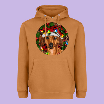Heavyweight Hoodie Christmas Dachshund