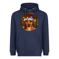 Navy Christmas Dachshund Heavyweight Hoodie - RanaPortraitStore
