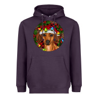 Plum Christmas Dachshund Heavyweight Hoodie - RanaPortraitStore