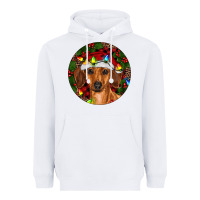 White Christmas Dachshund Heavyweight Hoodie - RanaPortraitStore