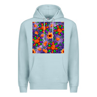 Blue Mist pumpkin flower halloween seamless pattern Premium Hoodie - BundleAndBundleShop