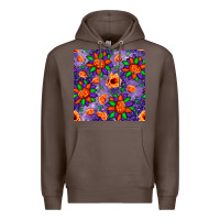 Coffee pumpkin flower halloween seamless pattern Premium Hoodie - BundleAndBundleShop