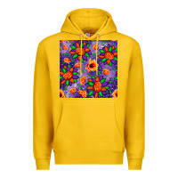 Lemon pumpkin flower halloween seamless pattern Premium Hoodie - BundleAndBundleShop