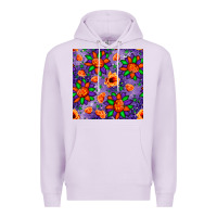 Lilac pumpkin flower halloween seamless pattern Premium Hoodie - BundleAndBundleShop