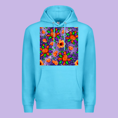Pumpkin Flower Halloween Seamless Pattern Premium Hoodie Designed By Bundleandbundleshop