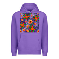 Purple pumpkin flower halloween seamless pattern Premium Hoodie - BundleAndBundleShop
