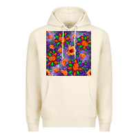 Tofu pumpkin flower halloween seamless pattern Premium Hoodie - BundleAndBundleShop