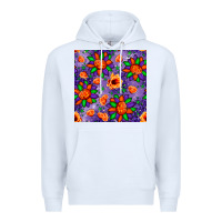 White pumpkin flower halloween seamless pattern Premium Hoodie - BundleAndBundleShop