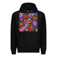 Black pumpkin flower halloween seamless pattern Premium Hoodie - BundleAndBundleShop
