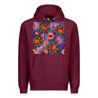 Burgundy pumpkin flower halloween seamless pattern Premium Hoodie - BundleAndBundleShop