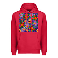 Cardinal pumpkin flower halloween seamless pattern Premium Hoodie - BundleAndBundleShop