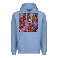 Colony Blue pumpkin flower halloween seamless pattern Premium Hoodie - BundleAndBundleShop