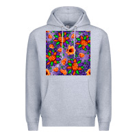Heather Grey pumpkin flower halloween seamless pattern Premium Hoodie - BundleAndBundleShop