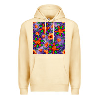 Pina Colada pumpkin flower halloween seamless pattern Premium Hoodie - BundleAndBundleShop