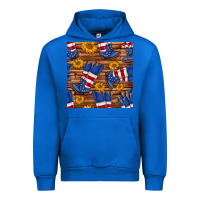 Cobalt america western boots and sunflower seamless pattern Urban Hoodie - BundleAndBundleShop