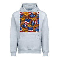 Heather Grey america western boots and sunflower seamless pattern Urban Hoodie - BundleAndBundleShop