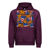 Mauve Wine america western boots and sunflower seamless pattern Urban Hoodie - BundleAndBundleShop