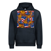 Navy america western boots and sunflower seamless pattern Urban Hoodie - BundleAndBundleShop