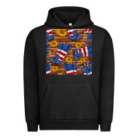 Pigment Black america western boots and sunflower seamless pattern Urban Hoodie - BundleAndBundleShop