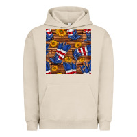 Pigment French Oak america western boots and sunflower seamless pattern Urban Hoodie - BundleAndBundleShop