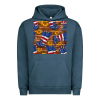 Pigment Midnight Navy america western boots and sunflower seamless pattern Urban Hoodie - BundleAndBundleShop