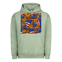 Pigment Oil Green america western boots and sunflower seamless pattern Urban Hoodie - BundleAndBundleShop