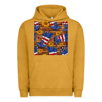 Pigment Peanut Butter america western boots and sunflower seamless pattern Urban Hoodie - BundleAndBundleShop
