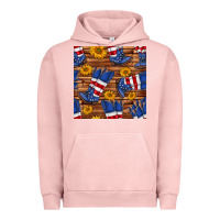 Pigment Salmon america western boots and sunflower seamless pattern Urban Hoodie - BundleAndBundleShop