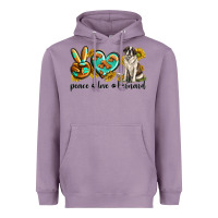 Lavender peace love st. bernard Heavyweight Hoodie - texasbilliewilder