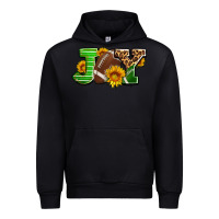 Black joy with football ball and sunflower ado Urban Hoodie - AdoDesignShop