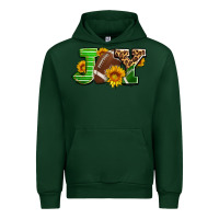 Forest Green joy with football ball and sunflower ado Urban Hoodie - AdoDesignShop