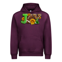 Mauve Wine joy with football ball and sunflower ado Urban Hoodie - AdoDesignShop