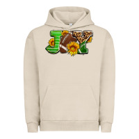 Pigment French Oak joy with football ball and sunflower ado Urban Hoodie - AdoDesignShop