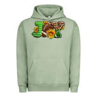 Pigment Oil Green joy with football ball and sunflower ado Urban Hoodie - AdoDesignShop