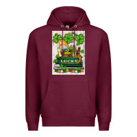 Burgundy lucky truck Premium Hoodie - AdoDesignShop