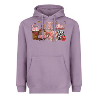 Lavender pigs coffee cups Heavyweight Hoodie - texasbilliewilder