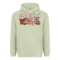 Matcha pigs coffee cups Heavyweight Hoodie - texasbilliewilder
