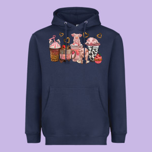 Pigs Coffee Cups Heavyweight Hoodie Designed By Texasbilliewilder