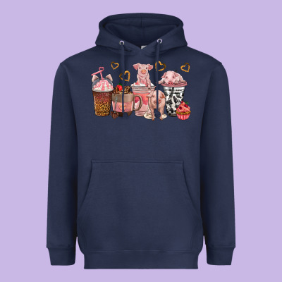 Heavyweight Hoodie pigs coffee cups