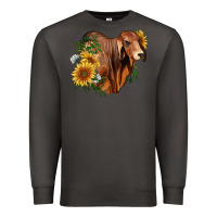 Smoke brahman bull with sunflowers Premium Sweatshirt - RanaPortraitStore