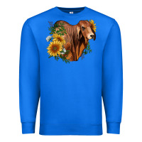 True Royal brahman bull with sunflowers Premium Sweatshirt - RanaPortraitStore
