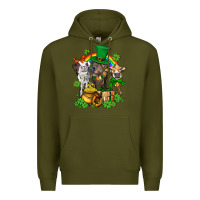 Army Green little cows and st patricks party Premium Hoodie - AdoDesignShop